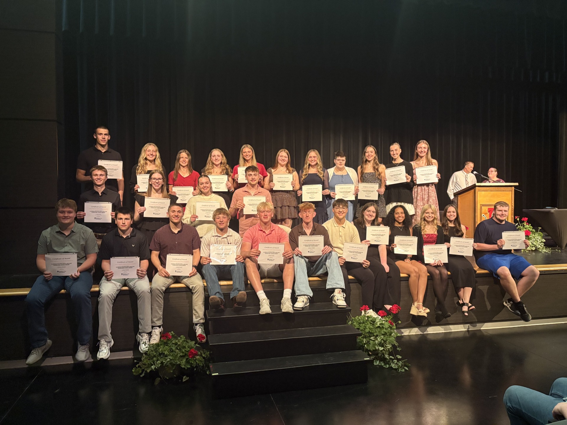 Students pose for a photo at the LCSD Foundation 2018 Awards Ceremony.
